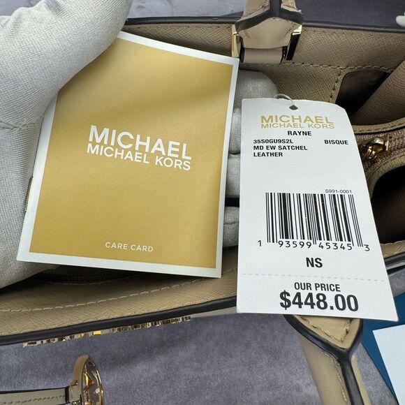 Michael Kors Tan Medium East West Rayne Leather Tote Bag - Picture 10 of 11